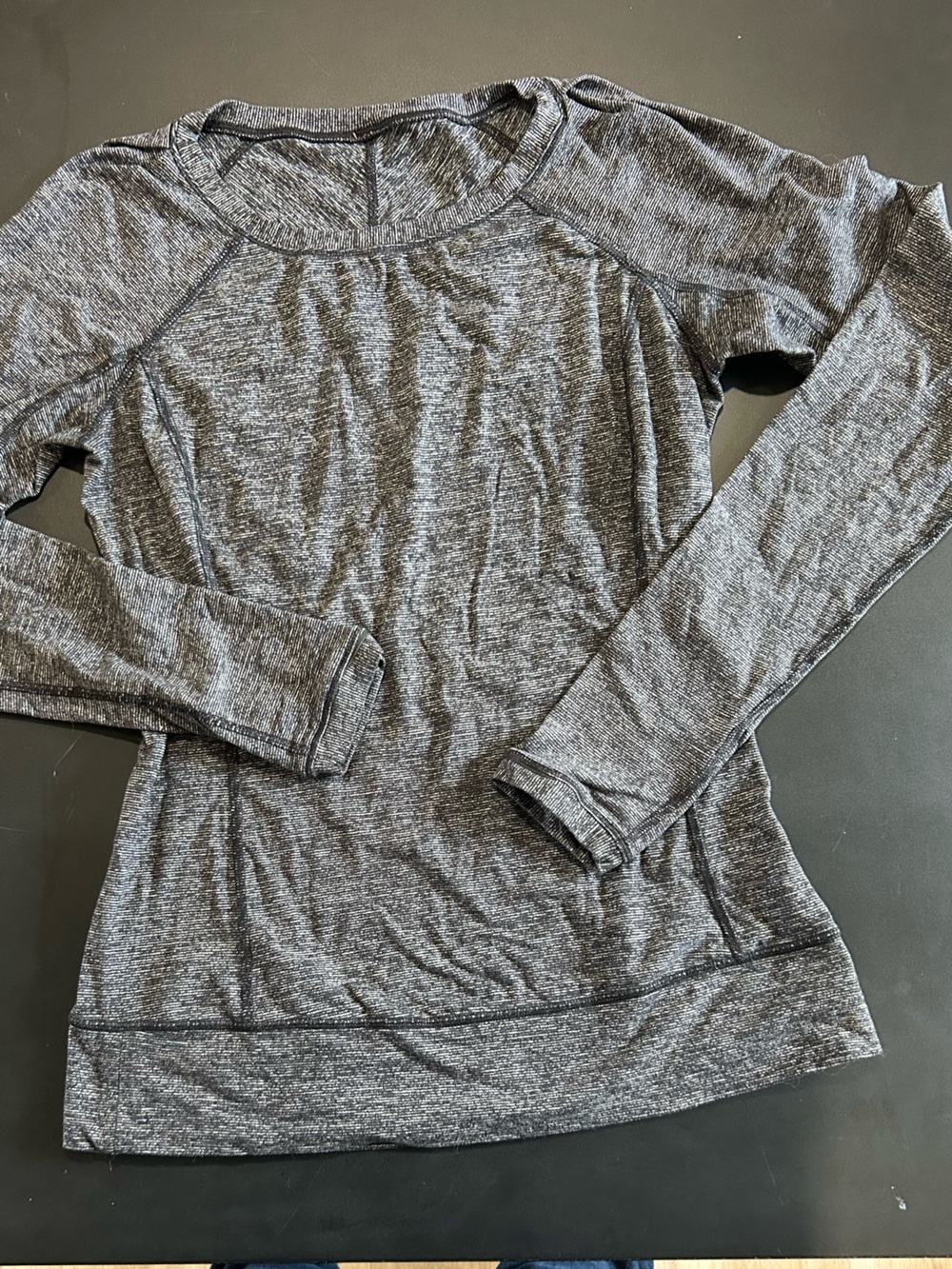 Heathered Black Long Sleeve Top